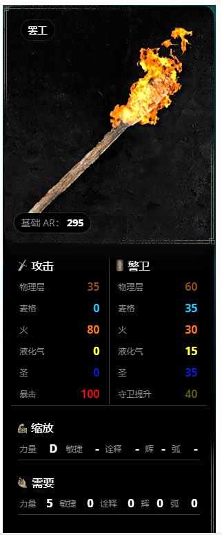 艾尔登法环武器火把属性一览