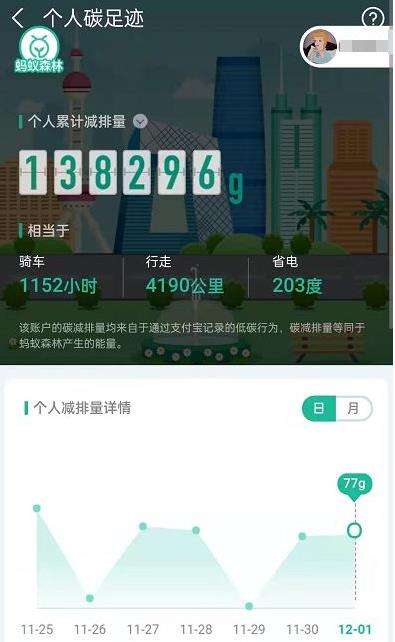 蚂蚁森林个人减排量查看方法分享