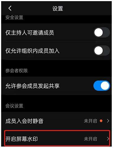 钉钉会议开启屏幕水印方法一览