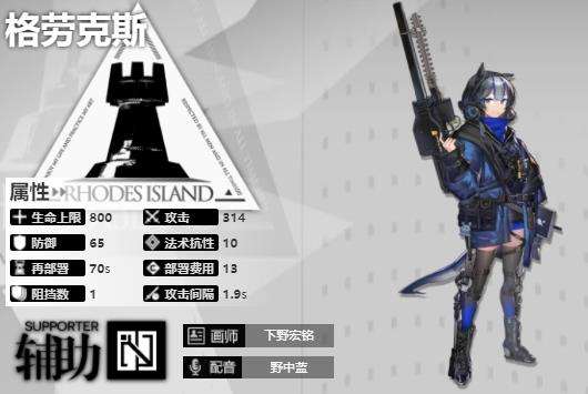 《明日方舟》辅助干员格劳克斯技能专精介绍