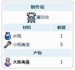 《泰拉瑞亚》大瓶毒液获得方法及合成配方表