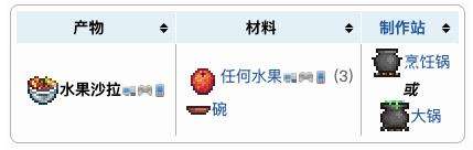 《泰拉瑞亚》水果沙拉获得方法及合成配方表