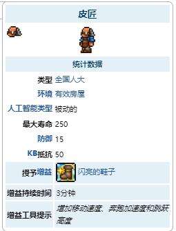 《泰拉瑞亚》瑟银mod鞋匠出售物品及入住条件大全