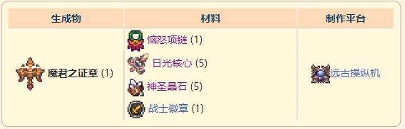 《泰拉瑞亚》灾厄近战饰品魔君之证章获取方式介绍