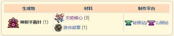 《泰拉瑞亚》灾厄远程饰品神射手胸针获取方式介绍