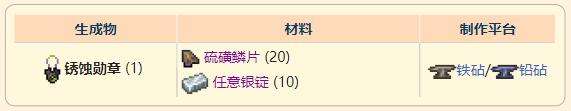 《泰拉瑞亚》灾厄远程饰品锈蚀勋章胞获取方式介绍