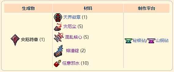 《泰拉瑞亚》灾厄魔法饰品灾厄符章获取方式介绍