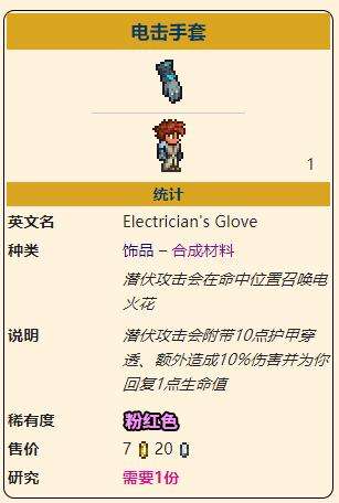 《泰拉瑞亚》灾厄盗贼饰品电击手套获取方式介绍