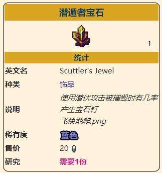 《泰拉瑞亚》灾厄盗贼饰品潜遁者宝石获取方式介绍