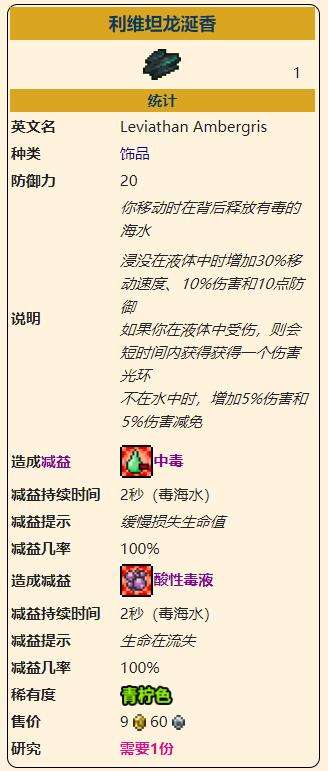 《泰拉瑞亚》灾厄进攻型饰品利维坦龙涎香获取方式介绍