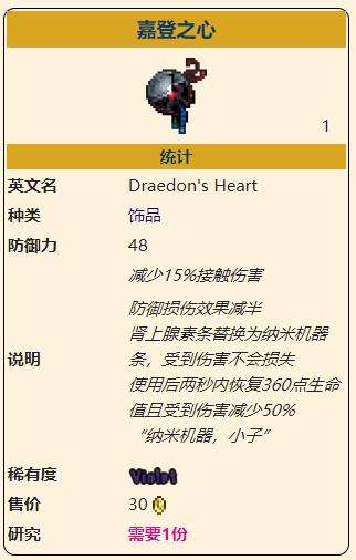 《泰拉瑞亚》灾厄防御型饰品嘉登之心获取方式介绍