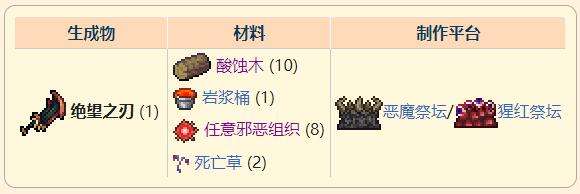 《泰拉瑞亚》灾厄困难前近战武器绝望之刃获取方式介绍