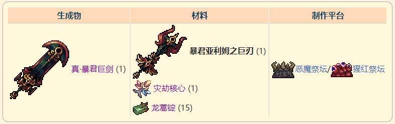 《泰拉瑞亚》灾厄困难近战武器暴君亚利姆之巨刃获取方式介绍