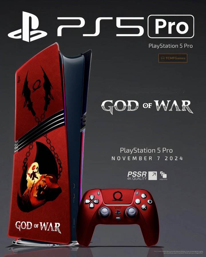 博主自制《战神5》主题PS5Pro色彩图案高度契合1