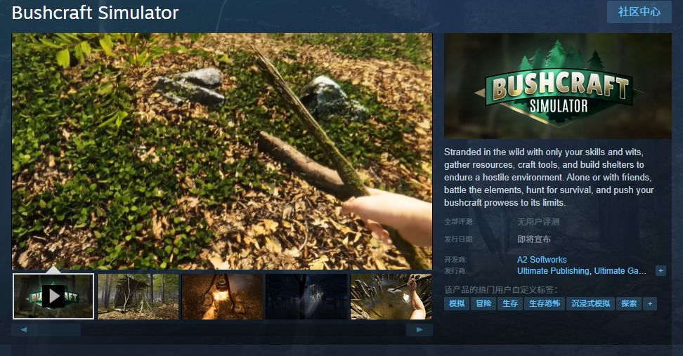 丛林生存模拟器《BushcraftSimulator》登陆Steam1