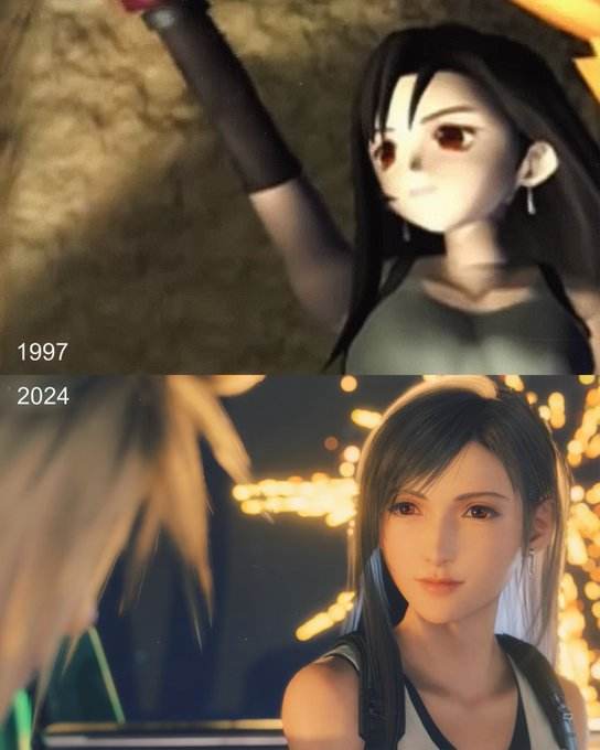 《最终幻想7》男女主1997版与2024版对比图出炉2
